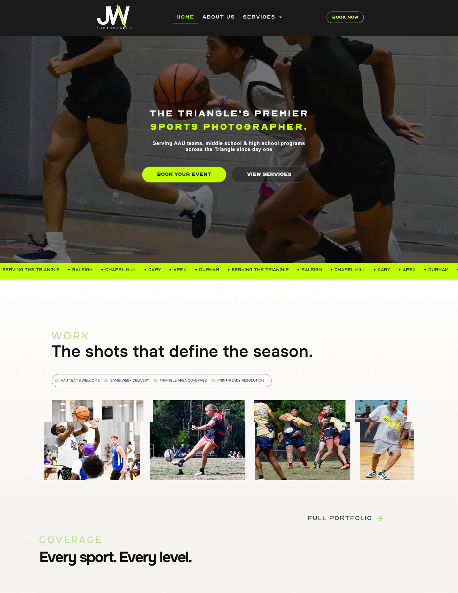 JW Sports Photography — brand and web work by ETG Strategy Partners