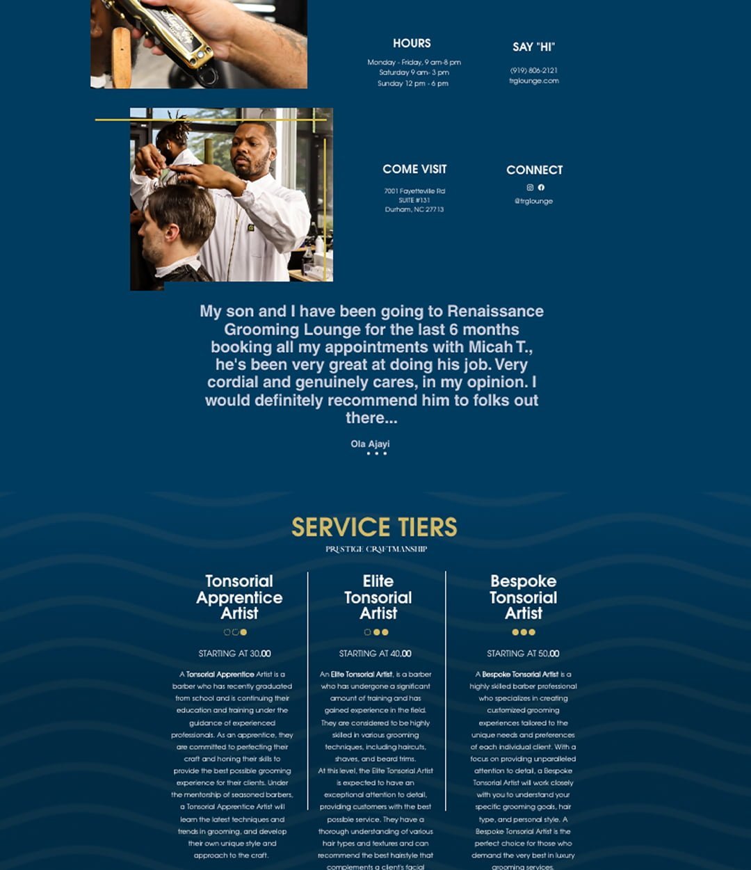 Renaissance Grooming Lounge — brand and web work by ETG Strategy Partners
