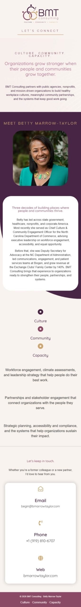 BMT Consulting mobile page