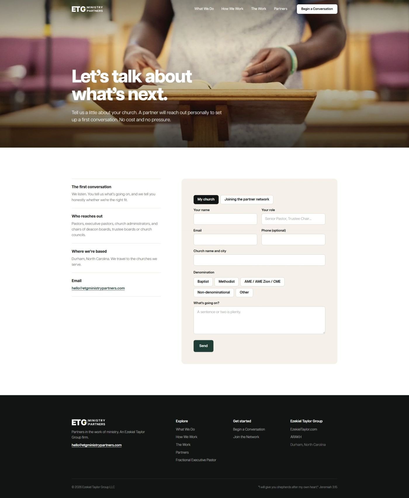 ETG Ministry Partners website home page