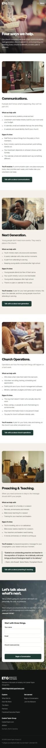ETG Ministry Partners mobile page